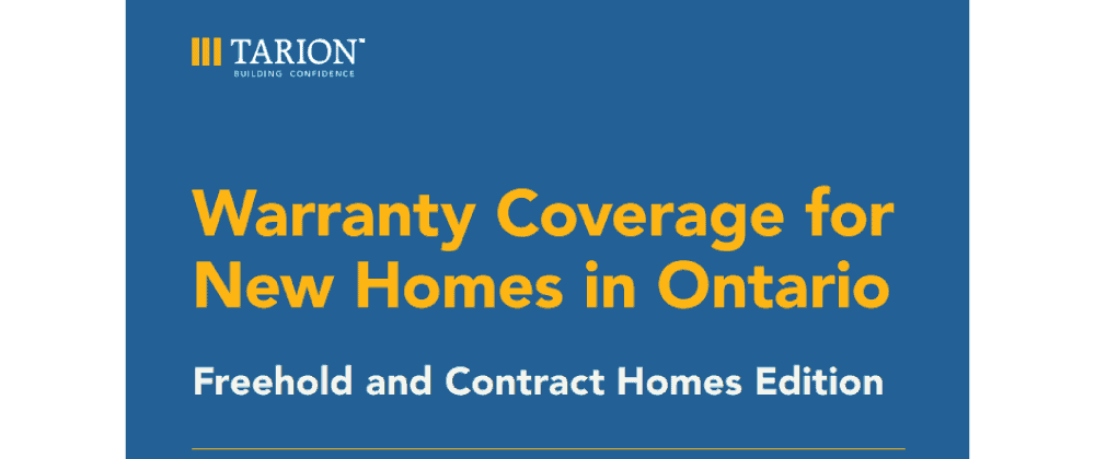 Tario Warranty Coverage for New Homes in Ontario